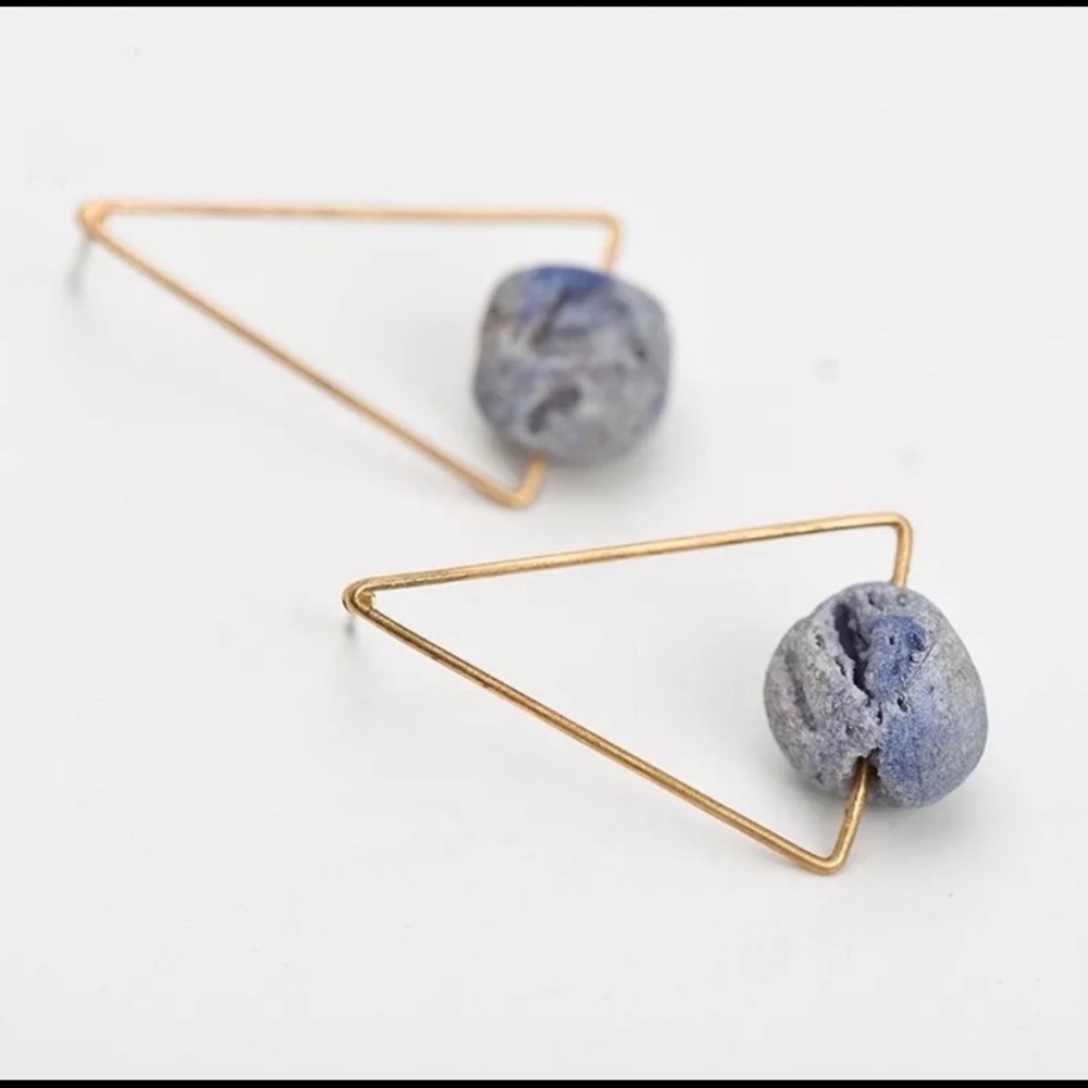 Triangle Druzy Statement Studs - Handmade - NWT